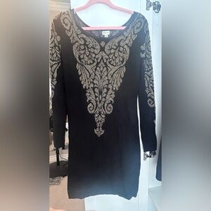Vintage gold and black dynamite dress. Size L.